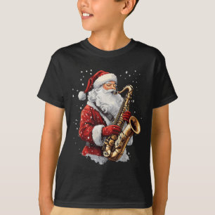 Weihnachtsmann Saxophon spielend Xmas Musiker Saxo T-Shirt