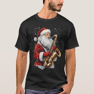 Weihnachtsmann Saxophon spielend Xmas Musiker Saxo T-Shirt