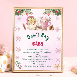 Weihnachtsmann "Say Baby nicht" Baby Duschspiel Poster
