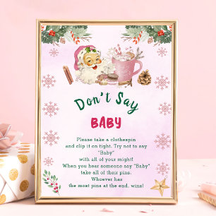 Weihnachtsmann "Say Baby nicht" Baby Duschspiel Poster