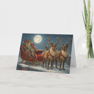 Weihnachtsmann-Schlitten Feiertagskarte