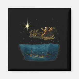 Weihnachtsmann-Schlitten mit und Sternen Magnet