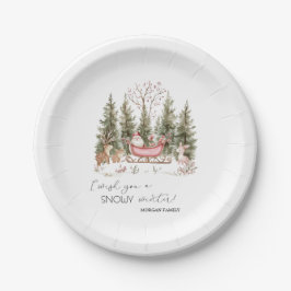 Weihnachtsmann, Schlitten, präsentiert Weihnachten Pappteller