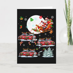 Weihnachtsmann Schlitten Rentier Polizeiautos Weih Karte