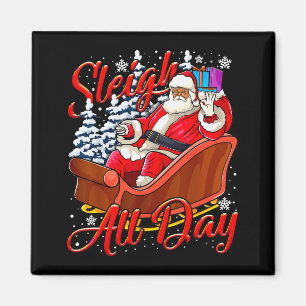 Weihnachtsmann Schlitten Spielzeug Schwarz Afroame Magnet