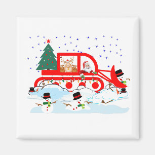 Weihnachtsmann Schnee Pflügen Schneemänner Gag Magnet