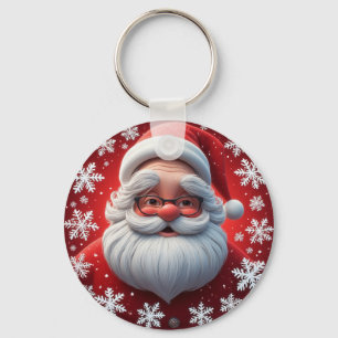 Weihnachtsmann Schneeflocke Weihnachten Feiertagsg Schlüsselanhänger