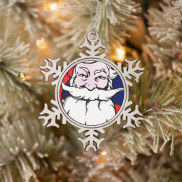 Weihnachtsmann Schneeflocken Zinn-Ornament