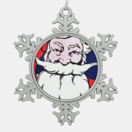 Weihnachtsmann Schneeflocken Zinn-Ornament