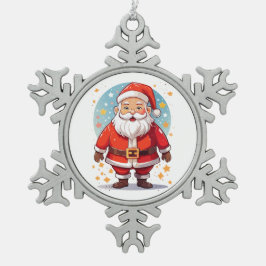 Weihnachtsmann Schneeflocken Zinn-Ornament