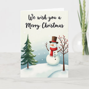 Weihnachtsmann-Schneemann-Baum-Karte Karte