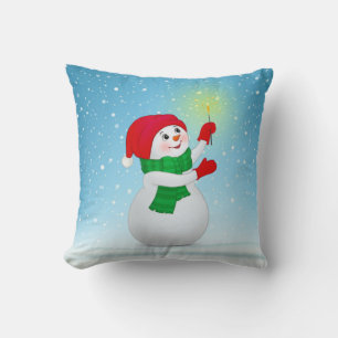 Weihnachtsmann-Schneemann Kissen