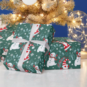 Weihnachtsmann-Schneemann-Umschlagpapier Geschenkpapier