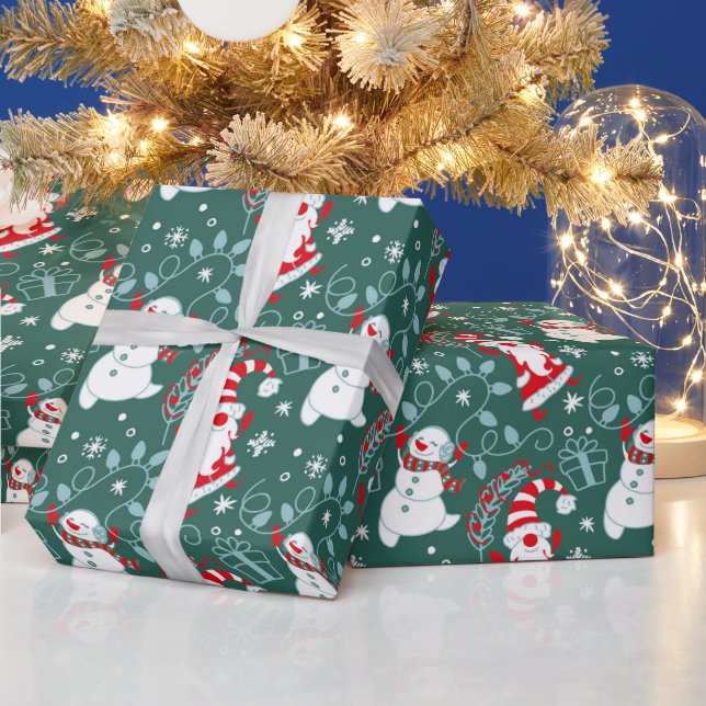 Weihnachtsmann-Schneemann-Umschlagpapier Geschenkpapier (Feiertage)