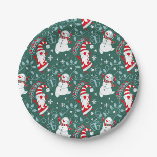 Weihnachtsmann Schneemann Weihnachten Pappteller