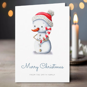 Weihnachtsmann Schneemann Zuckerstange Frohe Weihn Feiertagskarte