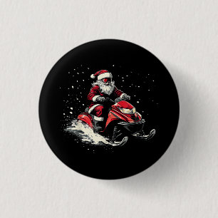 Weihnachtsmann Schneemobil Motor Schlitten Lustige Button