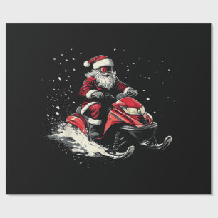 Weihnachtsmann Schneemobil Motor Schlitten Lustige Geschenkpapier