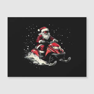Weihnachtsmann Schneemobil Motor Schlitten Lustige Magnetkarte