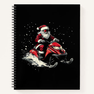 Weihnachtsmann Schneemobil Motor Schlitten Lustige Notizbuch