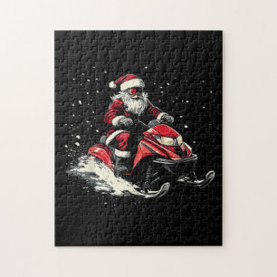 Weihnachtsmann Schneemobil Motor Schlitten Lustige Puzzle