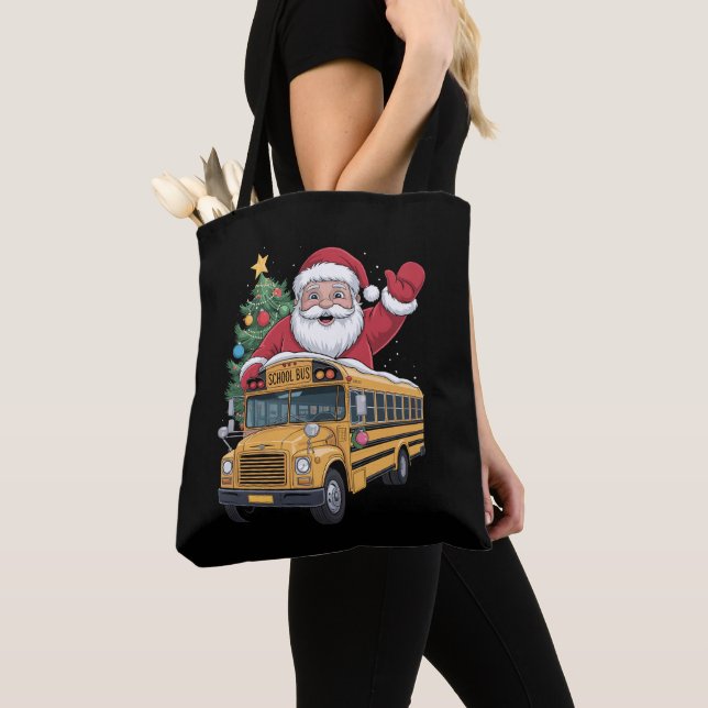Weihnachtsmann-Schulbus-Weihnachtsbaum-Fahrer Xmas (Von Nahem)