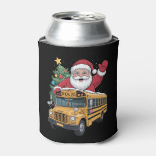 Weihnachtsmann Schulbus Weihnachtsbaum Fahrer Xmas Dosenkühler