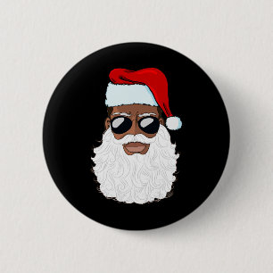 Weihnachtsmann Schwarz Xmas Santa Afro Afroamerika Button