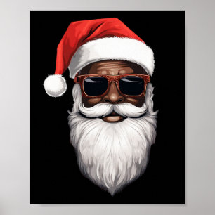 Weihnachtsmann Schwarz Xmas Santa Afro Afroamerika Poster