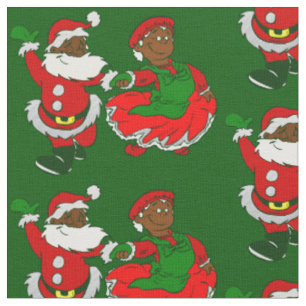 Weihnachtsmann schwarze Frau des Weihnachtsmanns Stoff
