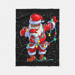 Weihnachtsmann Schwarzes Weihnachten Afro Afroamer Fleecedecke