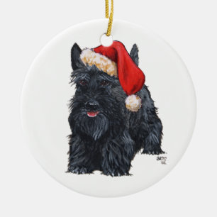 Weihnachtsmann Scottie Hund Dekoration