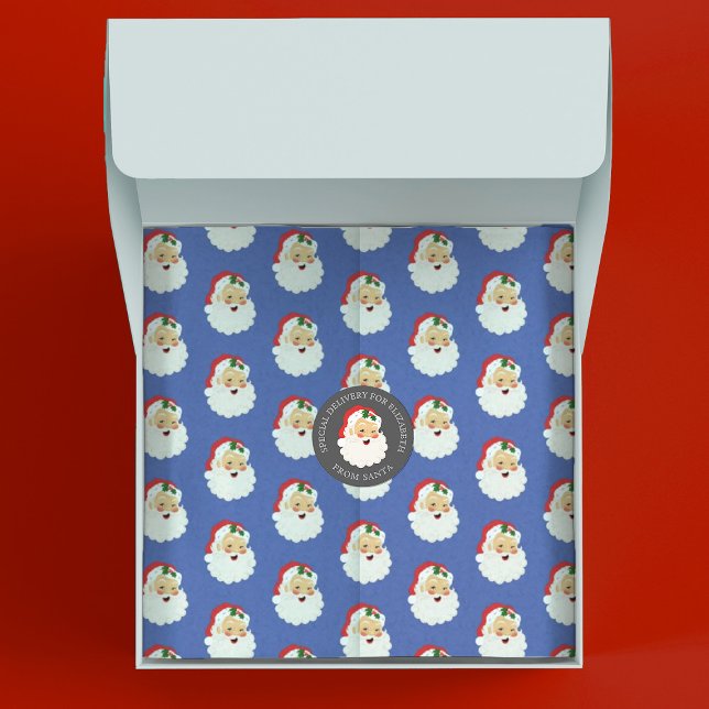 Weihnachtsmann Seidenpapier (Vintage Santa Claus patterned tissue paper is perfect for wrapping your Christmas holiday gifts.)