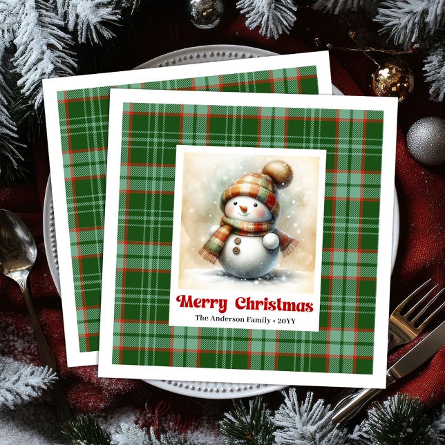 Weihnachtsmann Servietten Digital für Kinder (Cartoon Christmas Snowman Napkins Digital for Kids)