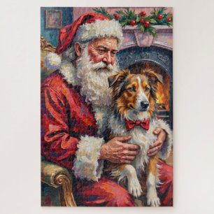 Weihnachtsmann Shetland Sheepdog Weihnachtskunst Puzzle