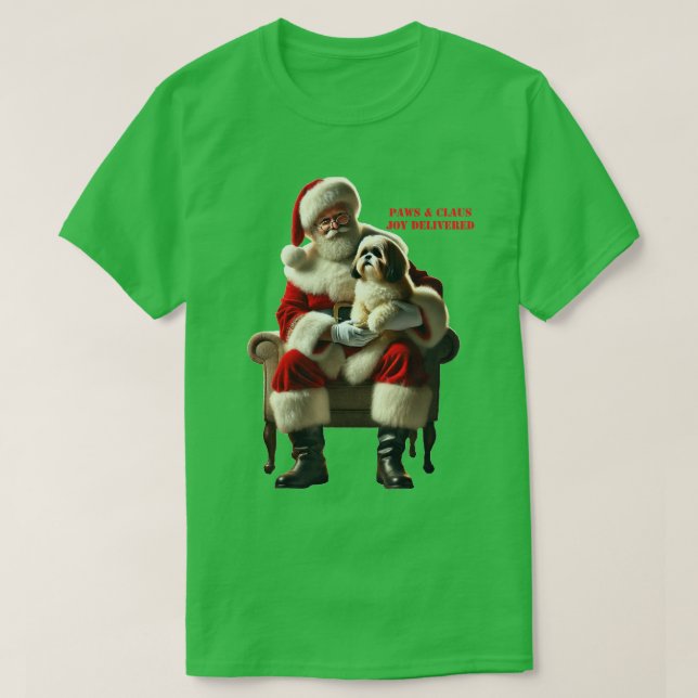 Weihnachtsmann sitzt mit einem schiitischen Tzu Do T-Shirt (Design vorne)
