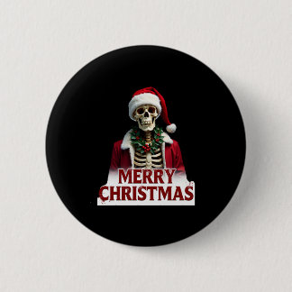 Weihnachtsmann Skelett Outfit Totenkopf Lustiges W Button