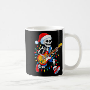 Weihnachtsmann-Skelett spielt Gitarre Rock lustige Kaffeetasse