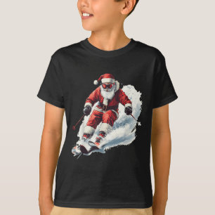 Weihnachtsmann Skifahren Lustiges Weihnachten Skif T-Shirt