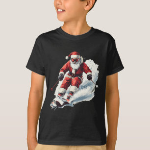 Weihnachtsmann Skifahren Lustiges Weihnachten Skif T-Shirt