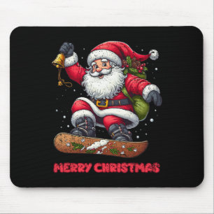 Weihnachtsmann Snowboarden Frohe Weihnachten Winte Mousepad
