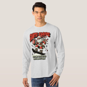 Weihnachtsmann Snowboarden Weihnachten T-Shirt