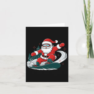 Weihnachtsmann Snowboarden Weihnachtsfeiertag Karte