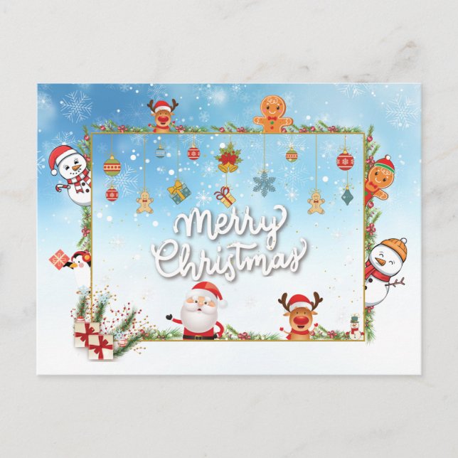 Weihnachtsmann, Snowman frohe Weihnachten (Vorderseite)