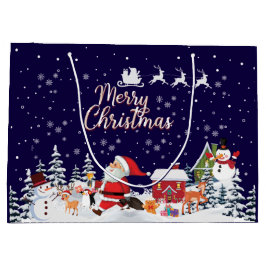 Weihnachtsmann, Snowman Frohe Weihnachtsfeiertag M Große Geschenktüte