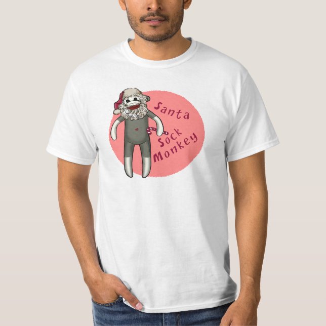 Weihnachtsmann-Sockenaffe T-Shirt (Vorderseite)