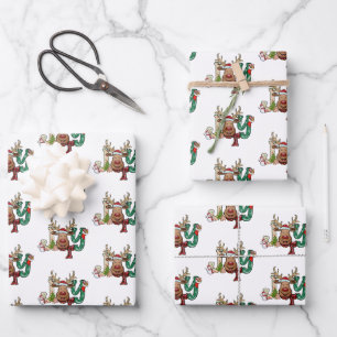 Weihnachtsmann-Spaß Weihnachten Ferien Geschenkpapier Set