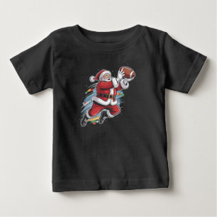 Weihnachtsmann spielt American Football Weihnachte Baby T-shirt