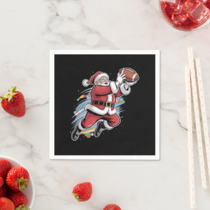 Weihnachtsmann spielt American Football Weihnachte Serviette