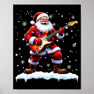 Weihnachtsmann spielt B-Gitarre Weihnachten Xmas M Poster
